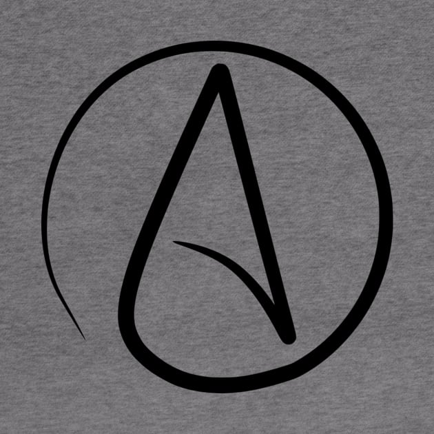 Atheist symbol in black by ProfessorJayTee